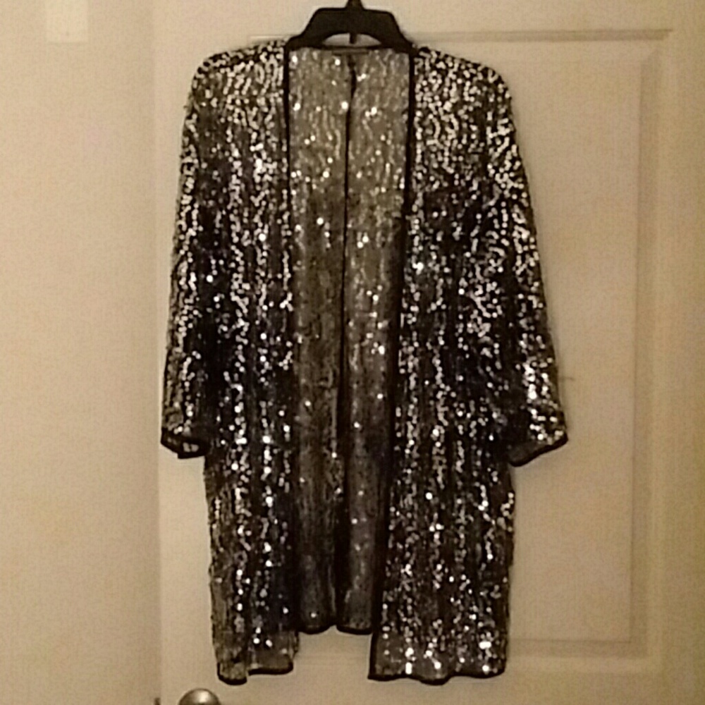 Silver Sequins Kimono